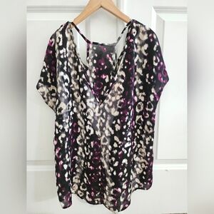 Juicy Couture Leopard Blouse Size Small